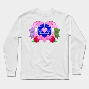 DiceHeart - Genderqueer Banner, Dark Blue Dice Long Sleeve T-Shirt